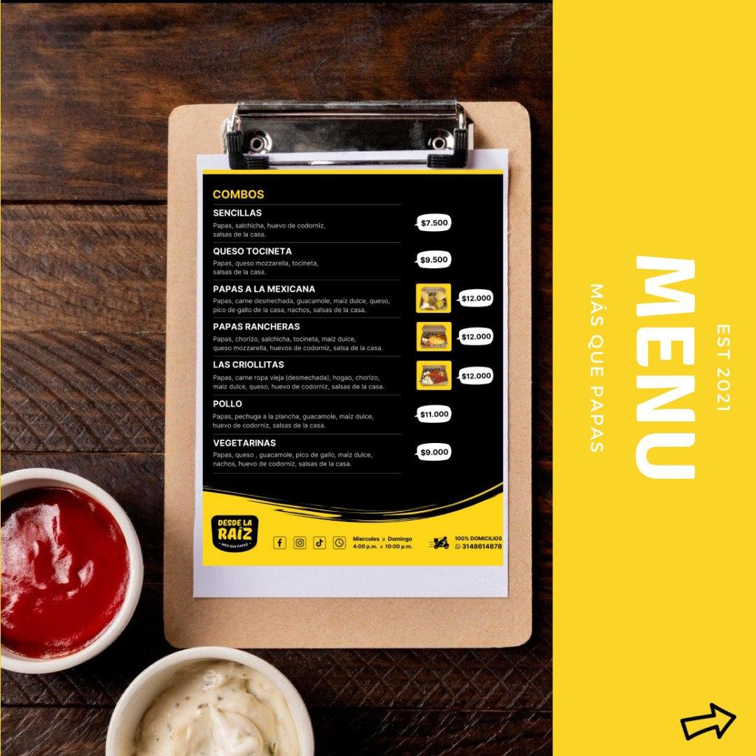 Menu de Desde la Raiz