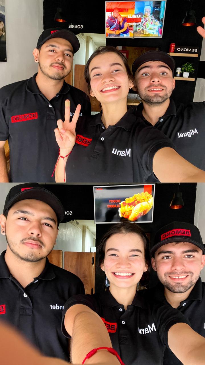 Equipo Benigno en una primera etapa del local